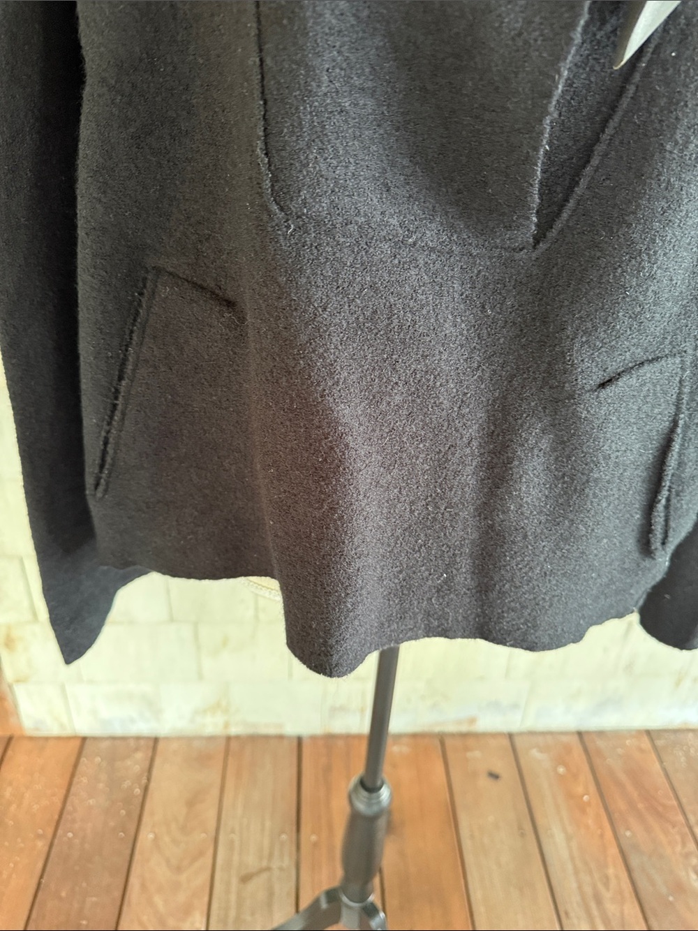 OSKA Boiled Wool Black Asymmetrical Jacket Size 2 - Picture 4 of 11